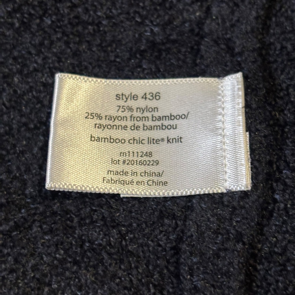Barefoot Dreams Bamboo Chic Lite Cardigan 436 Carbon Black Waterfall Wrap S/M - Picture 7 of 11